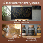 ARTISTRO 2 Gold Acrylic Paint Markers - 0.7mm Extra Fine-Tip Metallic Paint Pens - Perfect for Crafting, Art Projects, & More
