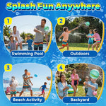 12 Pcs Reusable Water Balloons, Self-Sealing Refillable Water Balls, Pool Toys for Kids Ages 4-14, Pool Beach & Outdoor Water Ballons