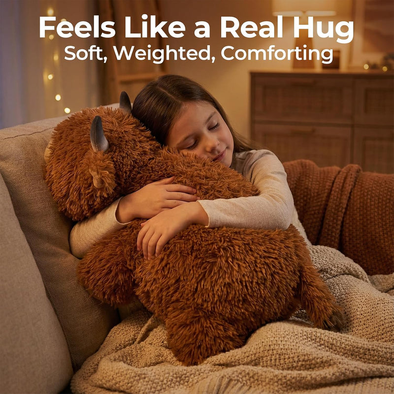 Mewaii Mom's Choice Award | 4 lbs Weighted Stuffed Animals Highland Cow - 23" Heavy Weighted Plush & Stuffy - Realistic Scottish Cow Plushy Gift for Kids & Adults - Large Cuddly Weighted Cow Toy