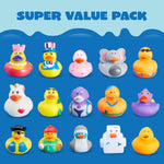 JOYIN 30 Pcs Rubber Ducks - Assorted Designs for Toddler Bath Time, Pool Parties, and Birthday Favors