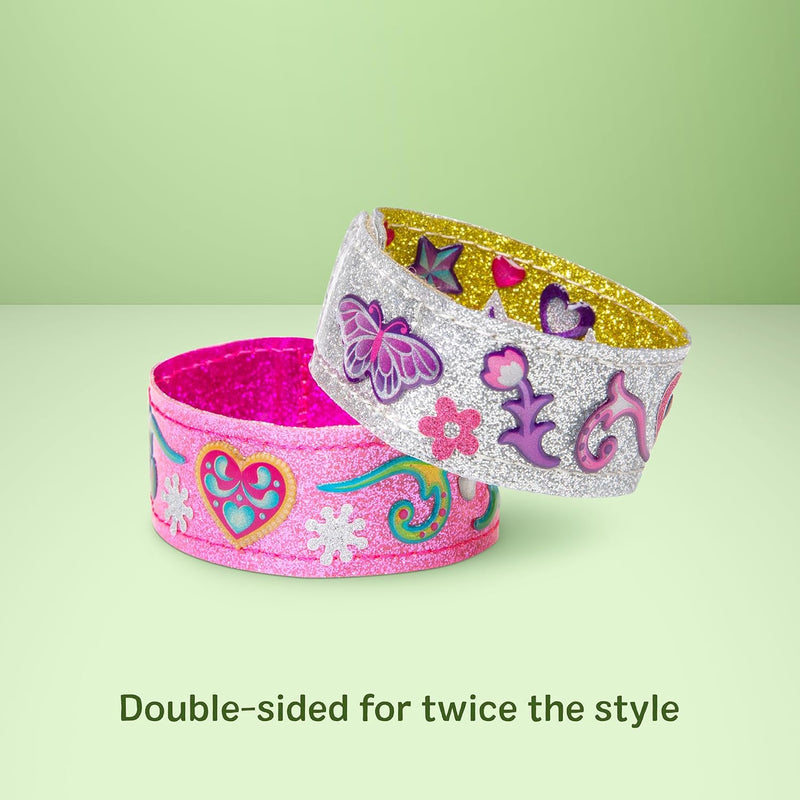 Melissa & Doug Design-Your-Own Bracelets with 100+ Sparkle Gems & Glitter Stickers for Kids, Ages 4+