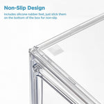 HBlife Baby Bottle Storage Organizer for Countertop Cabinet, 3 Tiers Adjustable Clear Acrylic Bottles Storage Station Case Box Container with 2 Removable Dividers and Magnetic Door, Large