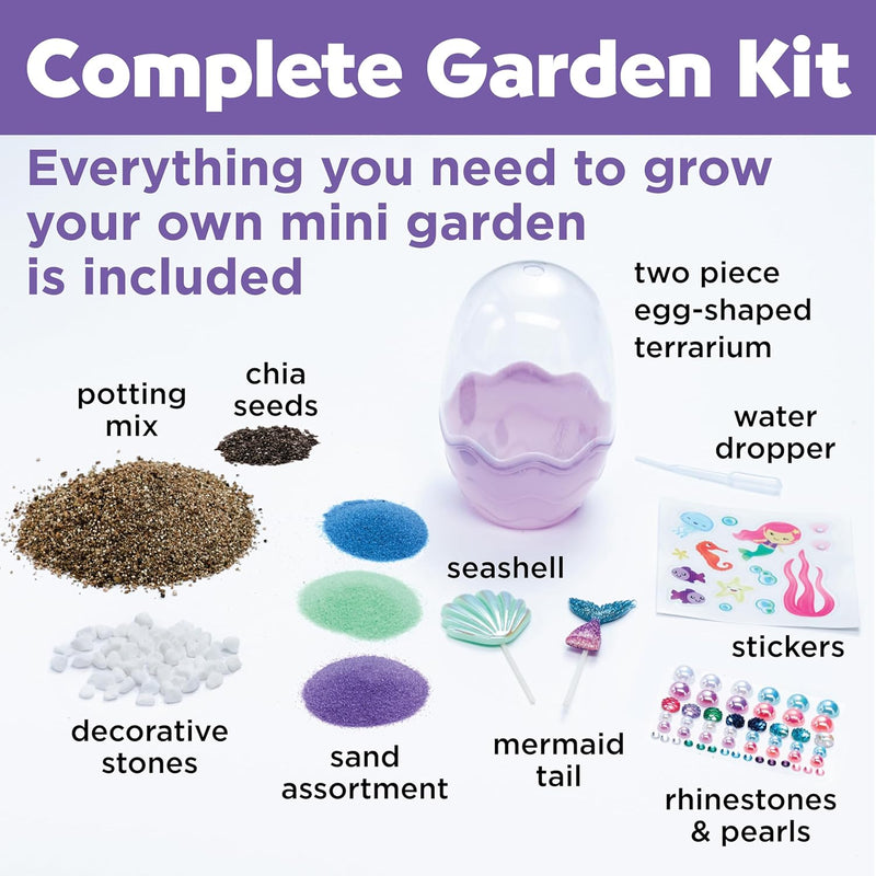 Creativity for Kids Mini Garden Mermaid Terrarium Kit - Perfect for Girls and Kids Who Love Science and Crafts