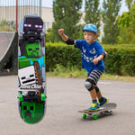 31 inch Maple Wooden Cruiser Skateboard with ABEC 5 Bearings for Kids and Teens