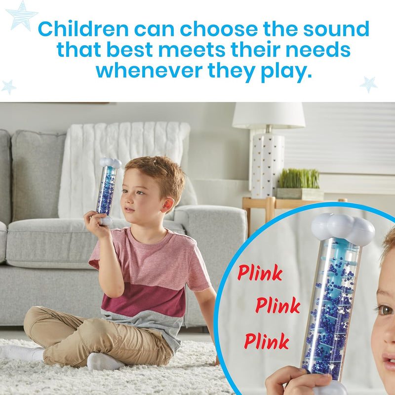hand2mind Calming Sensory Tubes, Rain Sound Fidget Tubes, Rain Stick Instrument, Toddler Sensory Toys, Calm Down Corner Supplies, Science Classroom Weather Toys, Play Therapy Activities