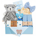 Newborn Baby Girl Gift, 9 Pcs Baby Gifts for Girls Newborn Essentials, New Baby Girl Gift Basket Baby Shower Gender Reveal Gifts, New Mom Gift Swaddle Blanket Bunny Rattle Gift Set