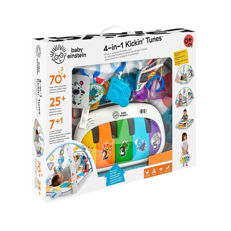 Baby Einstein 4-in-1 Kickin' Tunes Music and Language Play Gym and Piano Tummy Time Activity Mat