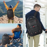 LifetimeWarranty Extra Large Travel Backpack With 52L Capacity, Long-Term Durability TSA Backpack,Anti-Theft 17.3" Big Business Laptop Backpack for Men&Women,Water Resistant College Rucksack Bag Black