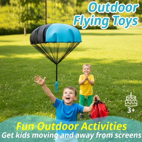 Yeeeasy 4-Pack Tangle-Free Parachute Toys for Kids, Outdoor Flying Game for Boys & Girls Age 3-12, STEM Science Gift
