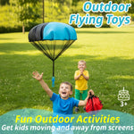 Yeeeasy 4-Pack Tangle-Free Parachute Toys for Kids, Outdoor Flying Game for Boys & Girls Age 3-12, STEM Science Gift