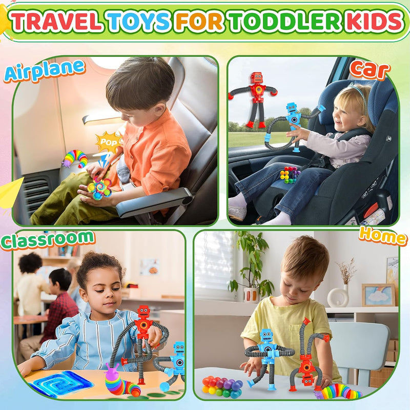6Pack Sensory Autism Toys for Tollder Kids, Airplane Travel Road Trip Restaurant Toy for Age 3-5 5-7 Fidget Classroom Must Have Treasure Prize Autistic ADHD Easter Basket Stuffers Gifts