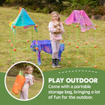130-Piece Building Kit for Kids Ages 5-12, Indoor and Outdoor Fort Building with Storage Bag and 86 Rods and 44 Balls