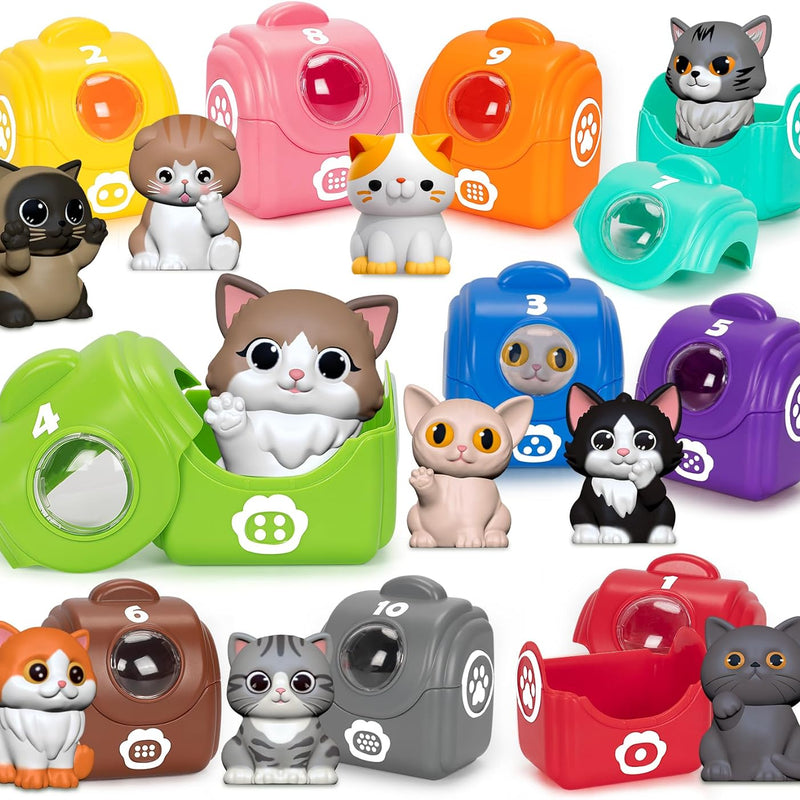 20-Piece Farm Animals Toy Set for Toddlers, Montessori Counting and Matching Fine Motor Games