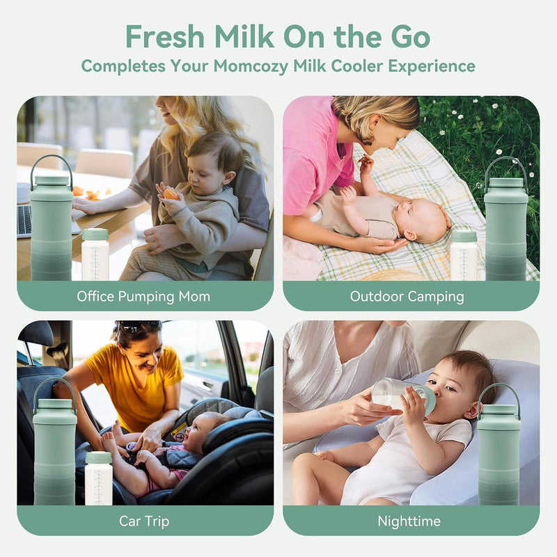 10oz Breastmilk Storage Bottle, Compatible with Momcozy Milk Cooler 22oz & Spectra Pumps, BPA-Free Wide-Neck Collection Bottles for Pumping & Fridge, Breastfeeding Essentials, 4PCS