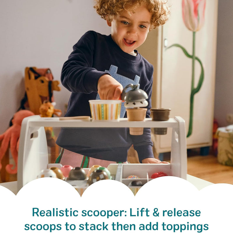 melissa & doug wooden scoop & serve ice cream counter pretend play store
