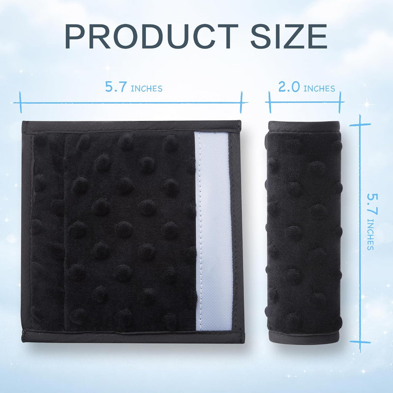 Pro Goleem Car Seat Strap Covers for Babies Soft Car Seat Strap Shoulder Pads for All Car Seats, Stroller, Pushcar, Black