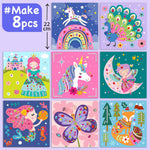 EZCRA Gem Sticker Kit for Kids - 990+ Stickers, 8 Unicorn Princess Themes | Diamond Art Stickers and Gem Craft Set. Mess-Free and DIY Arts and Crafts. Birthday and Holiday Gift for Girls Ages 3-8.