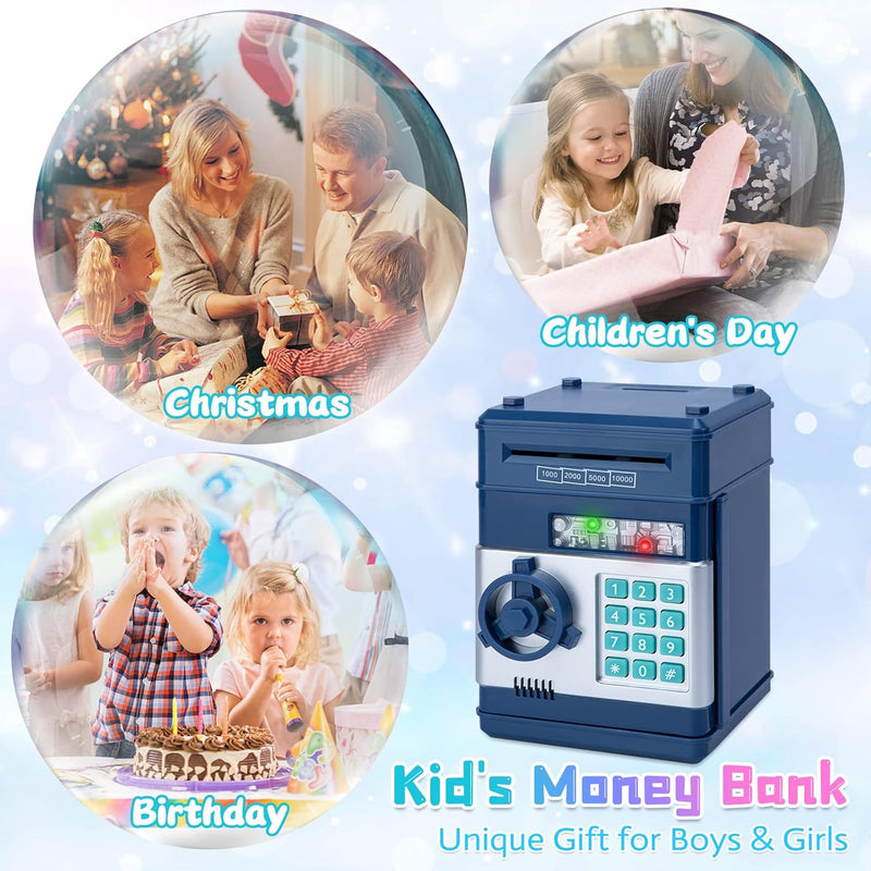 Refasy Piggy Bank Electronic Coin ATM for Kids Age 3-12, Money Savings Box Mini ATM Coin Bank