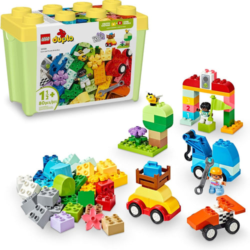 LEGO DUPLO Classic Cars and Trucks Brick Box Building Blocks, STEM Toys for Toddlers 1.5+ Years, Fine Motor Skills Development