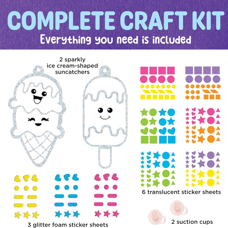 Creativity for Kids Sticker Sun Catchers Mini Craft Kit: Create 2 Suncatchers - Toddler Activities for Summer and Gifts, Arts & Crafts for Kids, Window Art for Kids (Ages 3+)