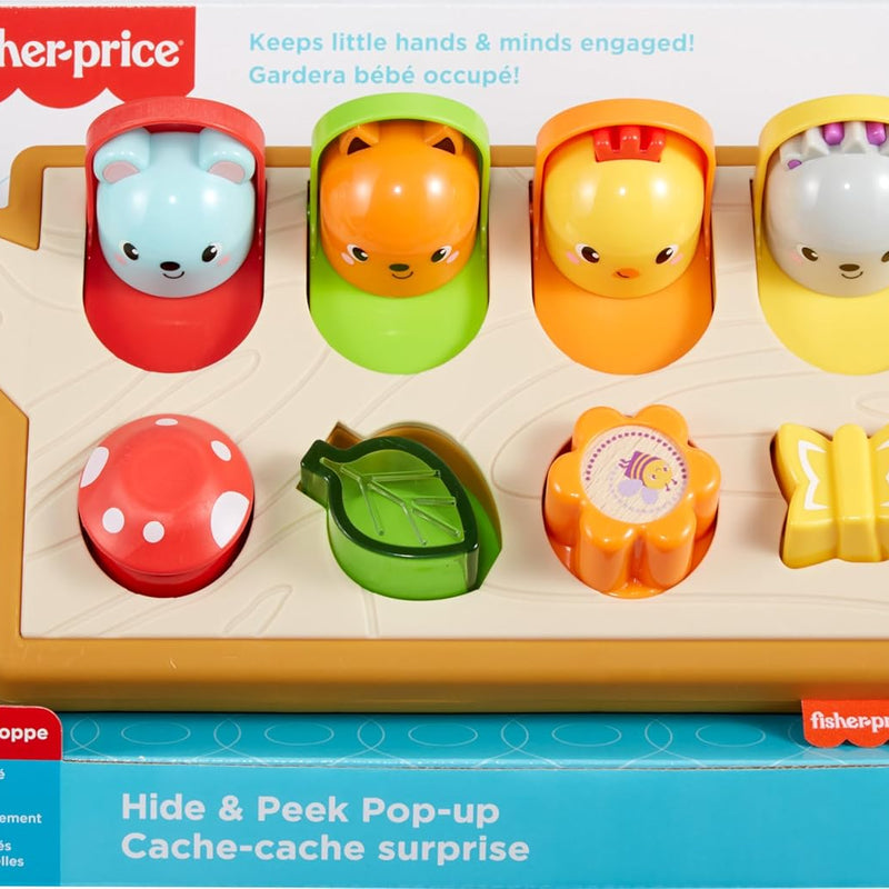 Fisher-Price Infant Activity Toy with 4 wood-accented activities for fine motor skill development