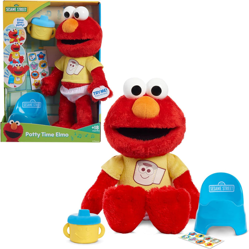 Sesame Street Potty Time Elmo 12-Inch Sustainable Plush Stuffed Animal