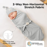 3pk Organic Swaddles for Newborns Girls, Boys & Hats (Nordic, 0-3M) | Soft Cotton Baby Sleep Sacks 0-3 Months, Breathable Baby Hats and Swaddles 0-3 Months, Newborn Essentials Must Haves