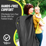 Super Extra Large Stroller Bag for Airplane with Padded Backpack Shoulder Straps, Double Stroller Cover for Air Travel, Jogger & Carrier - Fits All, Gate Check Bag, Waterproof Travel Cover.