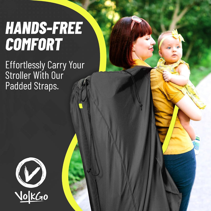 Super Extra Large Stroller Bag for Airplane with Padded Backpack Shoulder Straps, Double Stroller Cover for Air Travel, Jogger & Carrier - Fits All, Gate Check Bag, Waterproof Travel Cover.