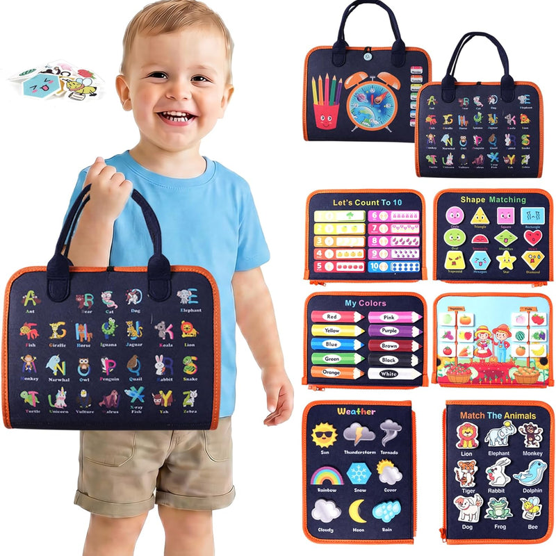 Teefrye Toddler Busy Board Montessori Toy for Toddlers 1-3 Year Old with Preschool Learning Fine Motor Skills Toy Quiet Book Gift for Kids