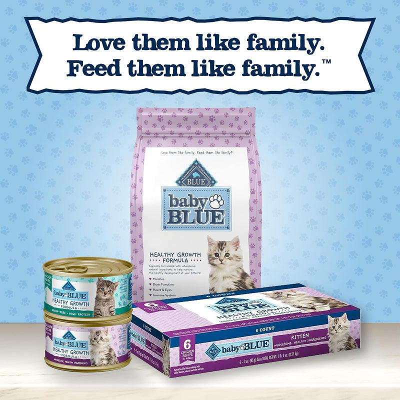 Blue Buffalo Baby Blue Chicken Kitten Natural Dry Cat Food, 2 lb | Real Chicken #1 Ingredient Plus Brown Rice, with DHA for Cognitive Development, Antioxidant-Rich LifeSource Bits