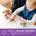 LiKee Strong Suction Cup Fidget Rotating Sensory Bath Toy for Baby, 10+ Months, Airplane Car Travel Table & Window Toy