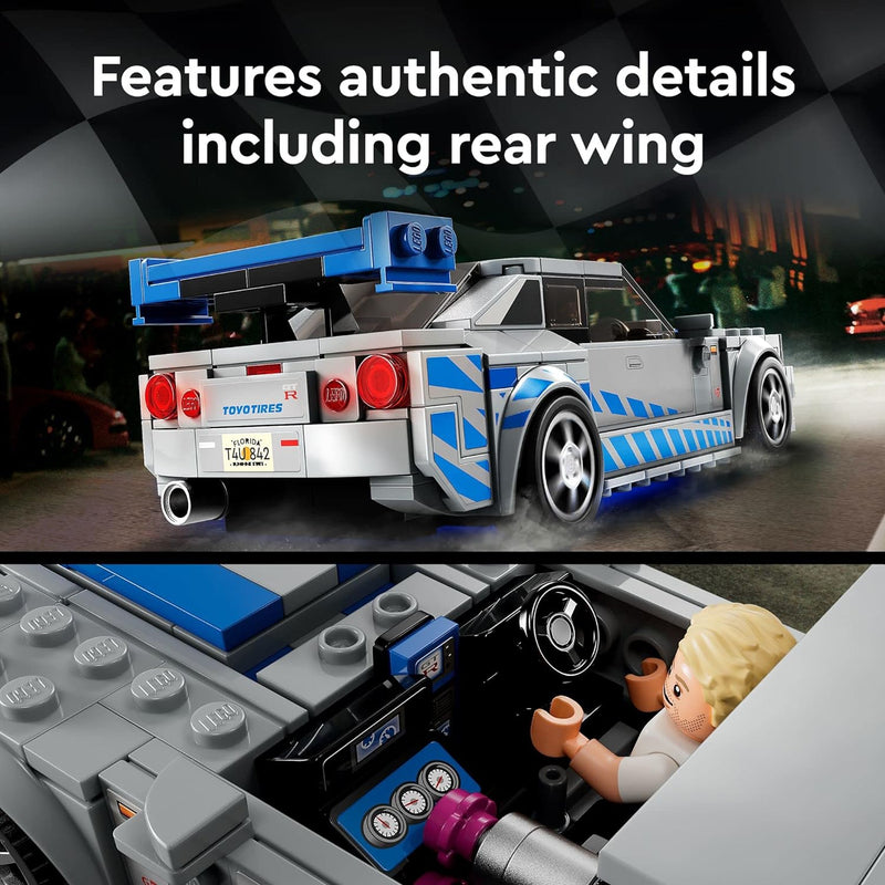 LEGO 2 Fast 2 Furious 76917 Nissan Skyline GT-R R34 Race Car Toy Kit with Minifigure, 2023