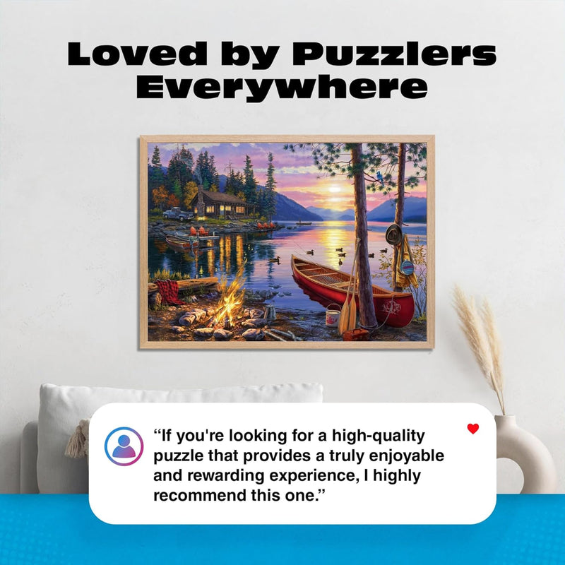 Buffalo Games 1000-piece Canoe Lake Jigsaw Puzzle with Darrell Bush Artwork - Made in USA