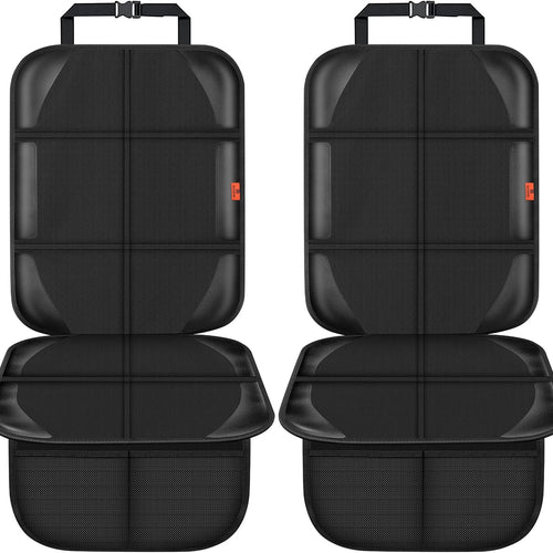 XHYANG Car Seat Protector,Auto Car Seat Protectors Baby Carseat Waterproof & Durable 600D Fabric for Child Baby Car Seat Mat Vehicle Pet Cover 2 Storage Pockets (2 Pack)