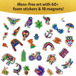Skillmatics Foil Fun Pretty Patterns, Foil Art, Gift for Tweens & Adults | Travel Toys, Craft Kit, 18 DIY Magnets, 60+ Foam Stickers, Fine Motor Skills, DIY Mess-Free Activity, Screen-Free