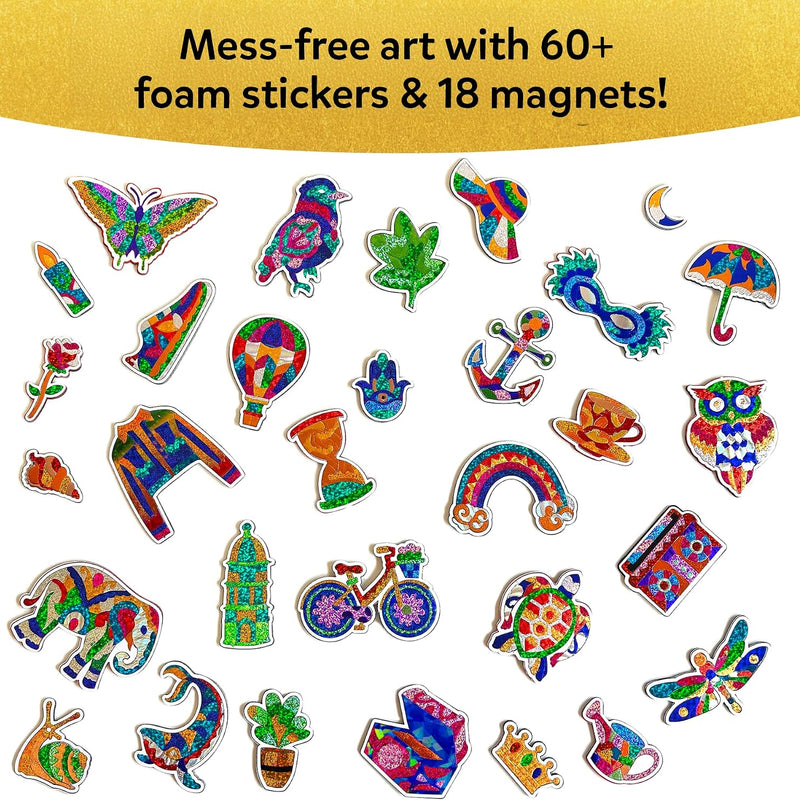 Skillmatics Foil Fun Pretty Patterns, Foil Art, Gift for Tweens & Adults | Travel Toys, Craft Kit, 18 DIY Magnets, 60+ Foam Stickers, Fine Motor Skills, DIY Mess-Free Activity, Screen-Free