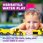 Tub Works® Construction Trucks Mold-Free Bath Toys, 6-Pack | Sealed Design Keeps Moisture Out | Soft, Squeezable & Float on Water
