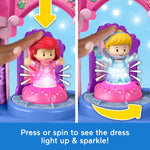 Fisher-Price Little People Toddler Toy Disney Princess Shimmer & Glow Dress Shop Playset & 2 Figures for Pretend Play Kids Ages 18+ Months
