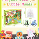 wooden 11 pc magnetic train set for 1-3 years old toddlers, montessori toys, educational sensory gifts, non-toxic wood