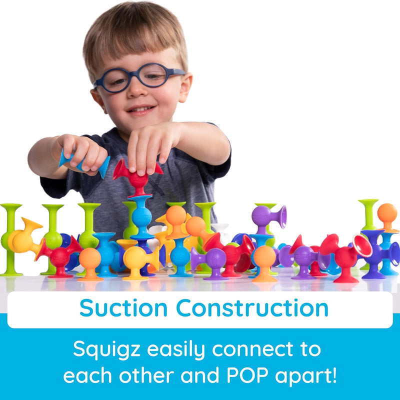 Fat Brain Toys Squigz Starter Set - Suction Bath Toys for Kids 3+