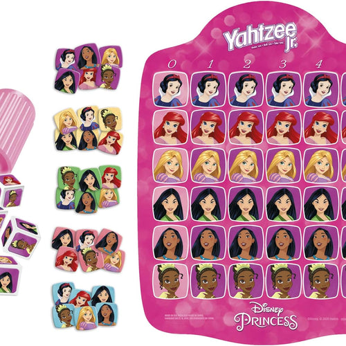 Hasbro Gaming Yahtzee Jr.: Disney Princess Edition Board Game for Kids Ages 4 and Up, for 2-4 Players, Counting and Matching Game for Preschoolers (Amazon Exclusive)