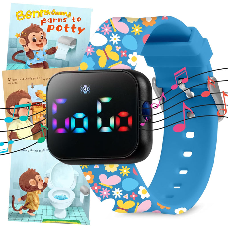 Potty Training Watch for Kids V2 – A Water Resistant Toilet Reminder Device for Boys & Girls to Train Your Toddler with Fun/Musical & Vibration Interval Reminder with Potty Training eBook (Pink)