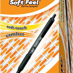 BIC Soft Feel Retractable Ballpoint Pen,1.0 mm Medium Point, Bulk School Supplies for Students and Teachers, No-Slip Grip, 36-Count in Black & Blue
