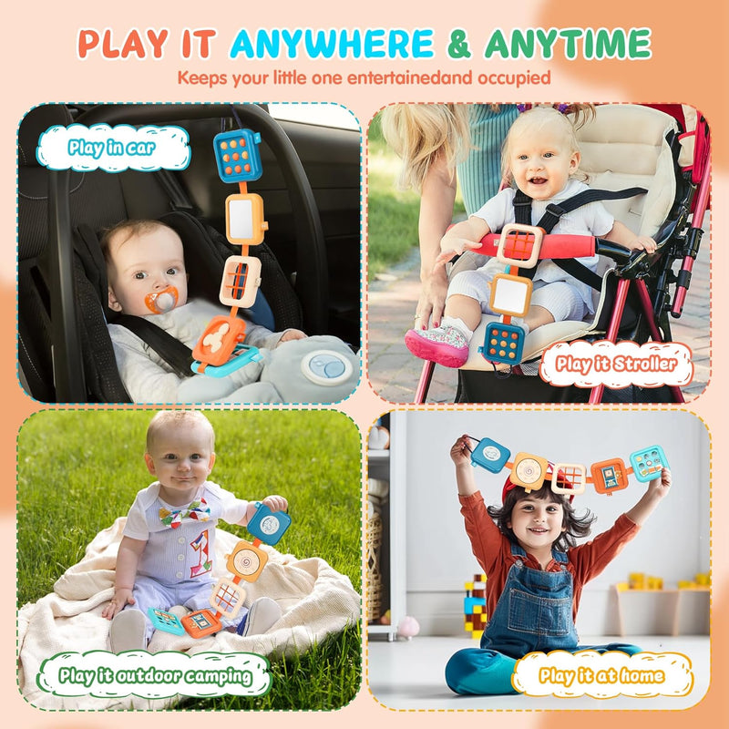 Montessori Busy Board for 1 Year Old Toddler, Travel Toys for Plane Car