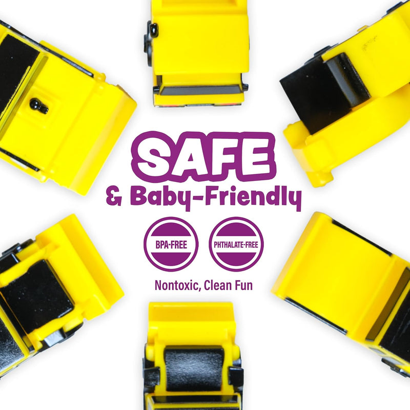Tub Works® Construction Trucks Mold-Free Bath Toys, 6-Pack | Sealed Design Keeps Moisture Out | Soft, Squeezable & Float on Water