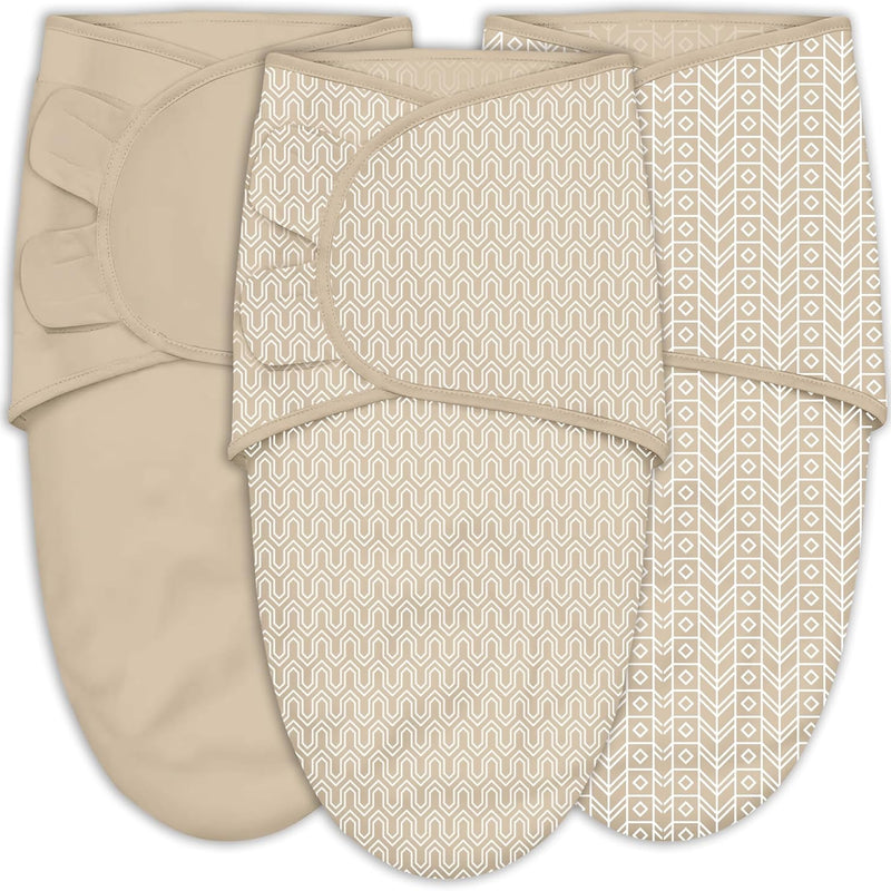 SWEET DOLPHIN 3-Pack Baby Swaddle Sleep Sacks - Newborn Swaddle Blanket with Soft Cotton - Ergonomic Wrap for Boys and Girls, 0-3 Months, Grey