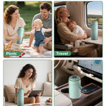 Portable Breast Milk Cooler Bottle with Digital Temp Display | 24H 360 Cooling, No Ice Packs Needed, 22oz Capacity with 2 BPA-Free Bottles, CPC Certified, Travel & Commute