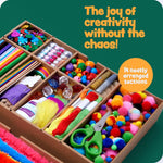 Dan&Darci Arts and Crafts Vault - Craft Supplies Kit in a Box - Birthday Gift for Kids Ages 4 5 6 7 8 9 10 11 & 12 Year Old Girls & Boys - Crafting Set Kits - Gift Ideas for Kid Art Activity Gifts