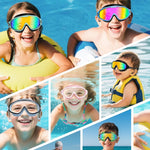 Aegend New Kids 2 Pack Wide View Swim Goggles, Anti-Fog/UV No Leak Goggles with Ear Plugs Kids 3-14
